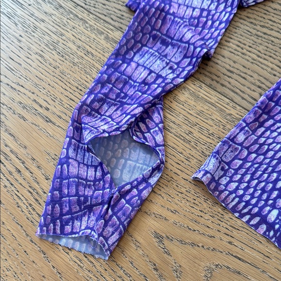 AFRM Purple Croc Print Turtleneck Top - Picture 4 of 6